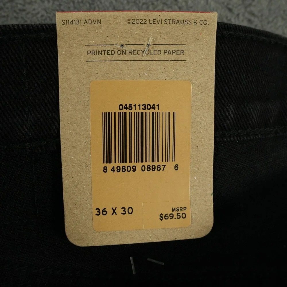 Levi's 511 Jeans Mens 36x30 Black Slim Fit Stretch‎ Denim Classic Casual Grunge